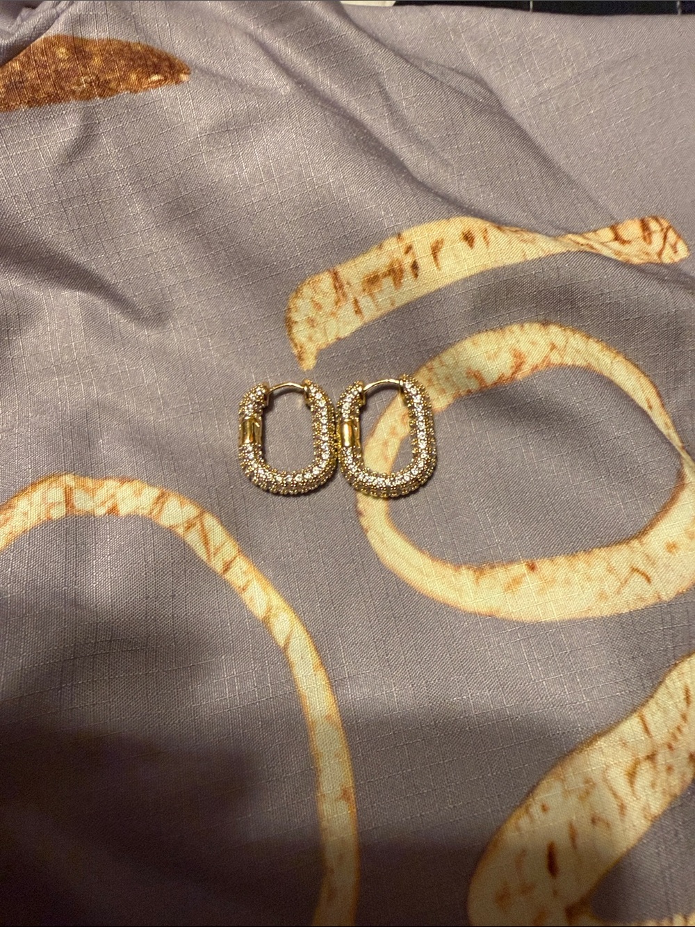 Gold Pavé Huggie Hoop Earrings - Women Jewelry
